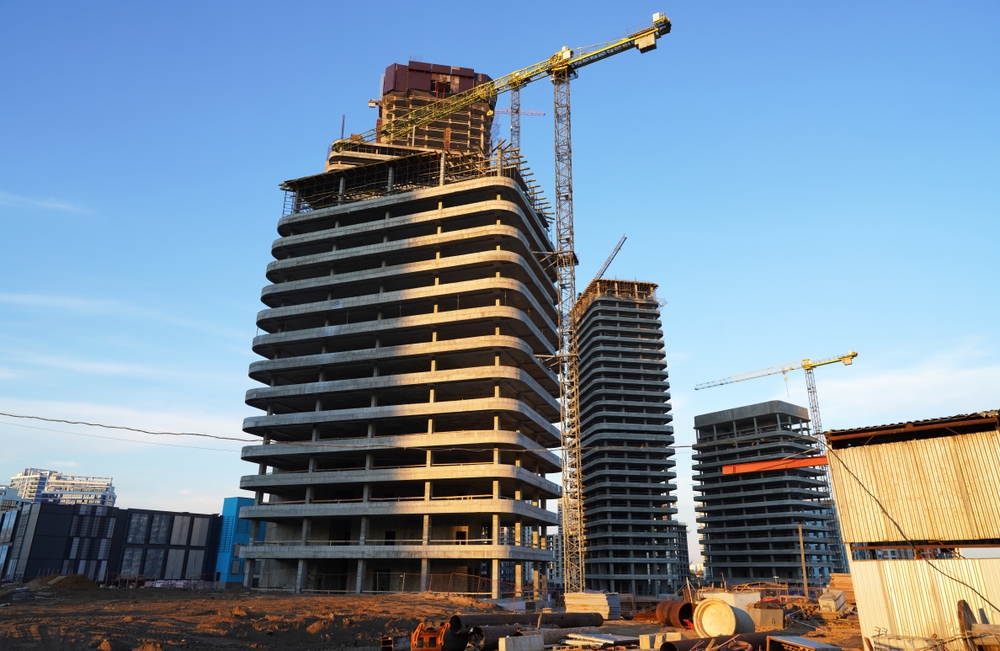 Construction,Site.,Construction,Of,Skyscrapers.,Tower,Crane,On,Formworks.,Construction