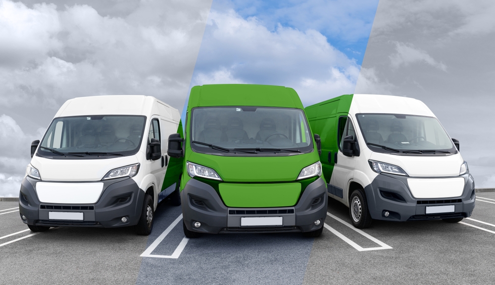 Delivery,Vans,In,A,Row.,The,Band,Makes,Them,Green.